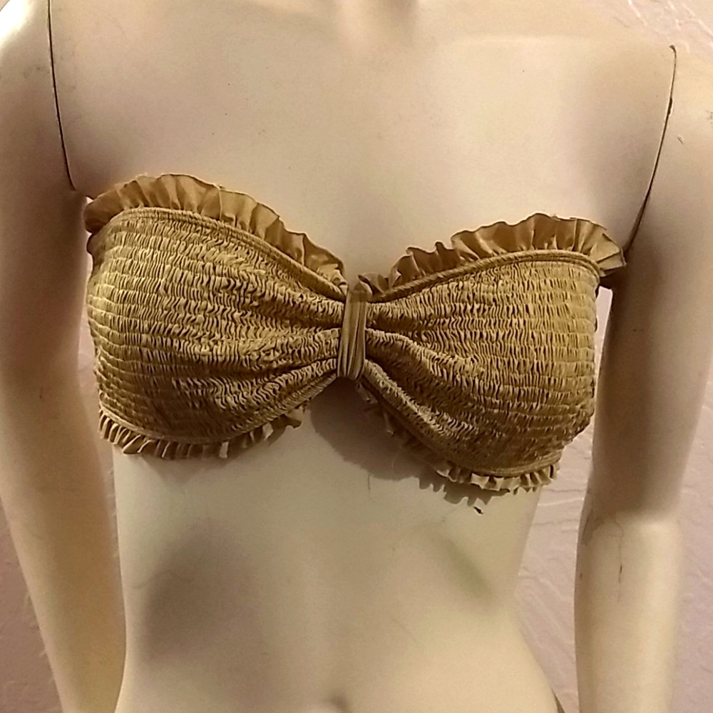 Gold Bandeau Bikini Top